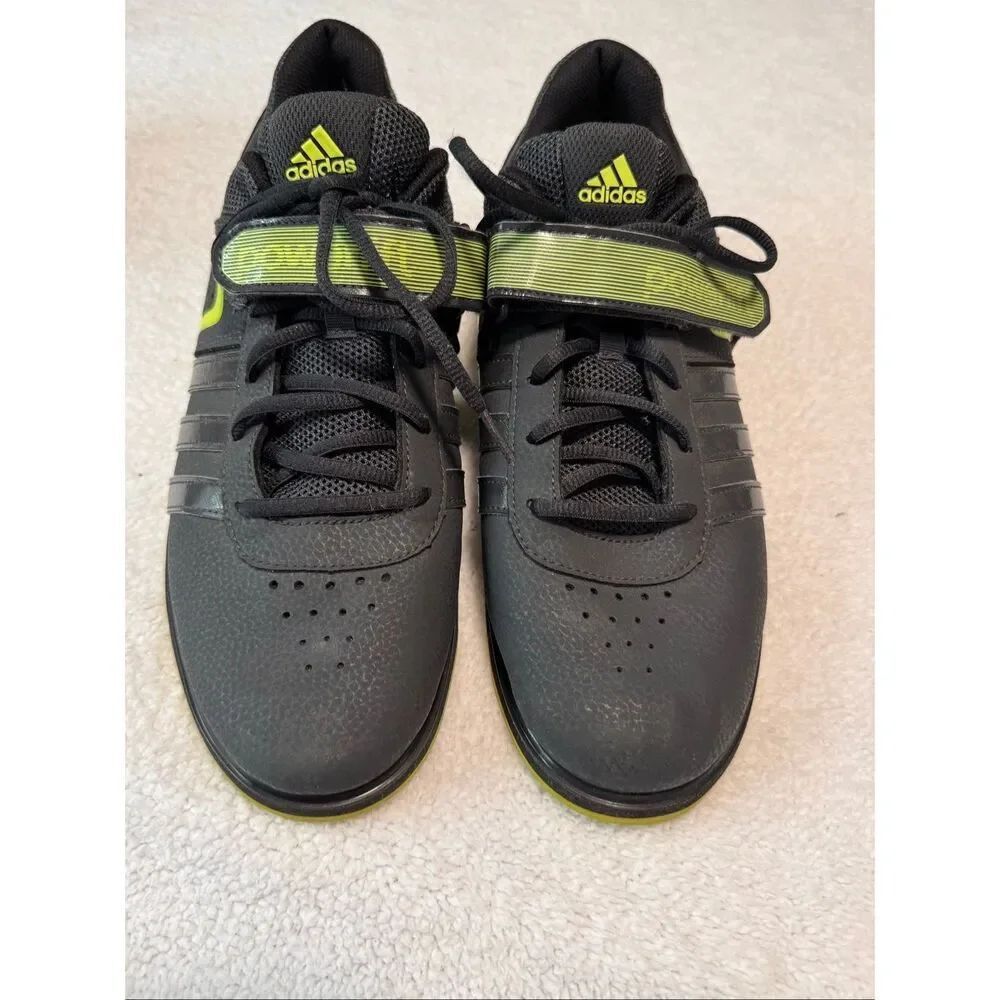 Adidas Powerlift 2.0 Men's Size 13 Weightlifting Gym Shoes Black Green